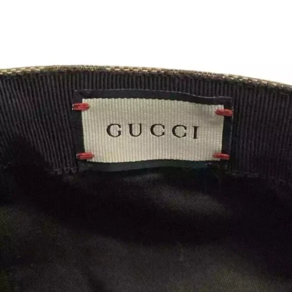 100% Authentic GUCCI Original GG Baseball Cap 200035 Beige Brown Multi Polyester - Picture 9 of 9